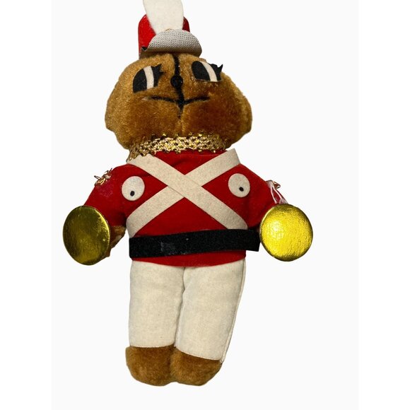 Plush Teddy Bear Soldier Christmas Ornament vintage - Picture 5 of 13